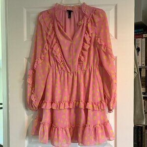 Darling Pink and Yellow Polka Dot Dress